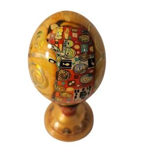 Klimt The Kiss Decorative Egg Figurine with Stand
